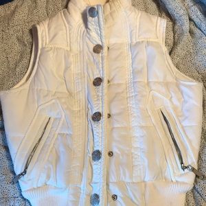 White quilted vest